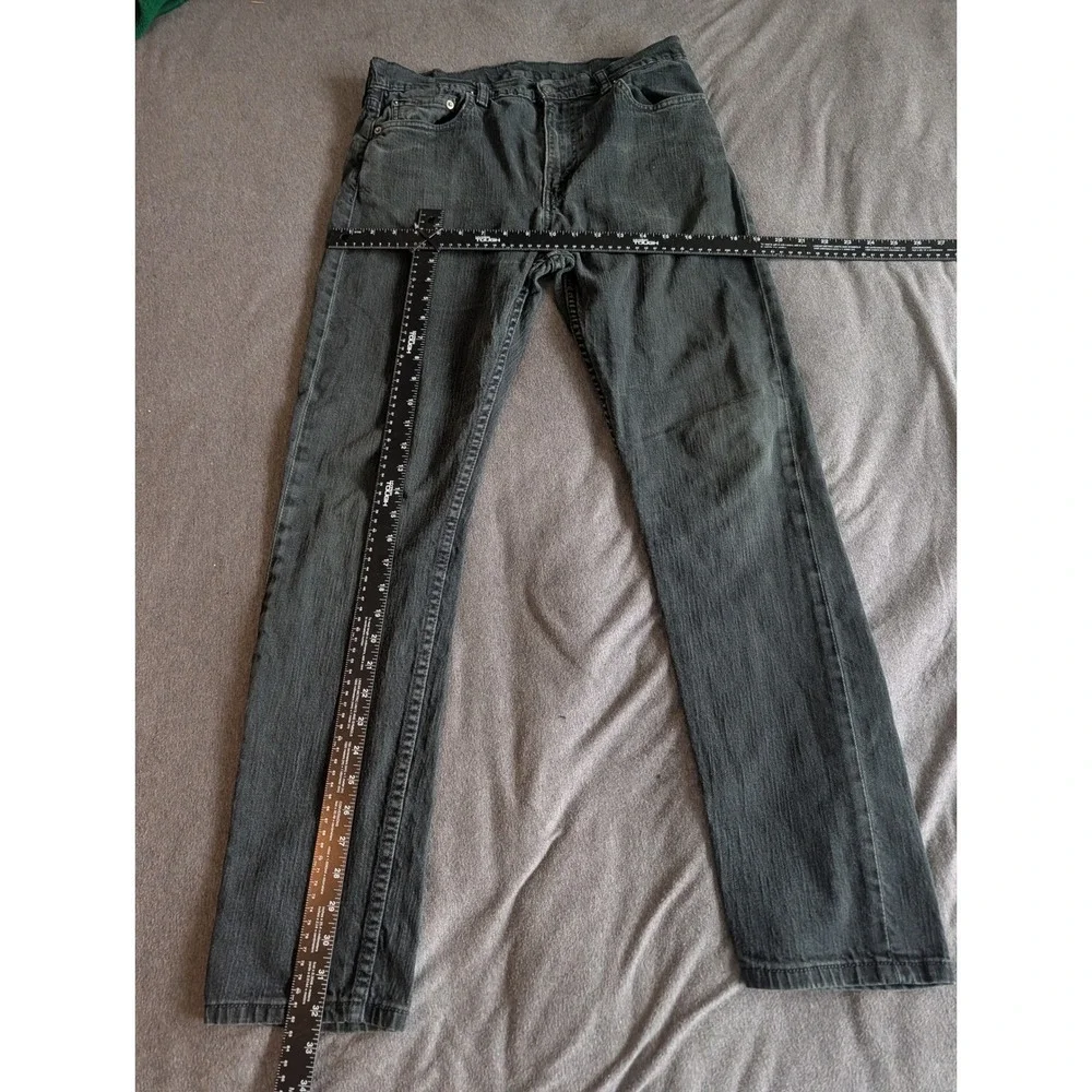 Levis 511 Slim Fit Jeans Faded Black Denim 33x32 Repaired Crotch 62209-0016
